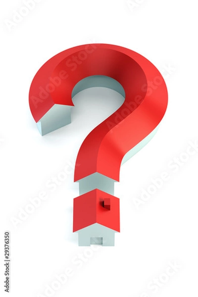 Fototapeta Question mark isolated 3d render