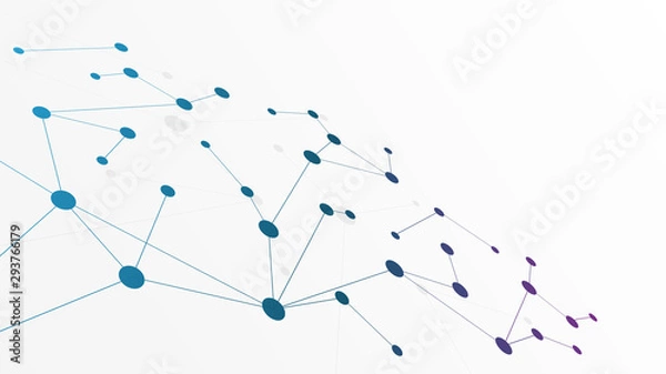 Fototapeta Abstract geometric Circuit connect lines and dots.Simple technology graphic background.Illustration Vector design Network technology and Connection concept.