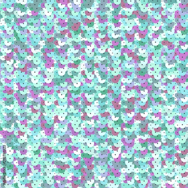 Fototapeta Sequins vector. Mermaid sparkle glitter background. Colorful sequins vector.