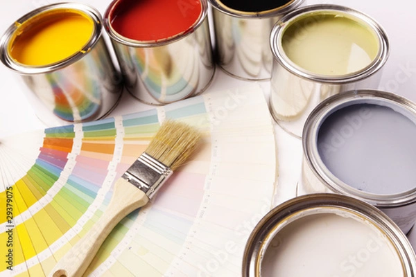 Fototapeta Color picker and paint cans