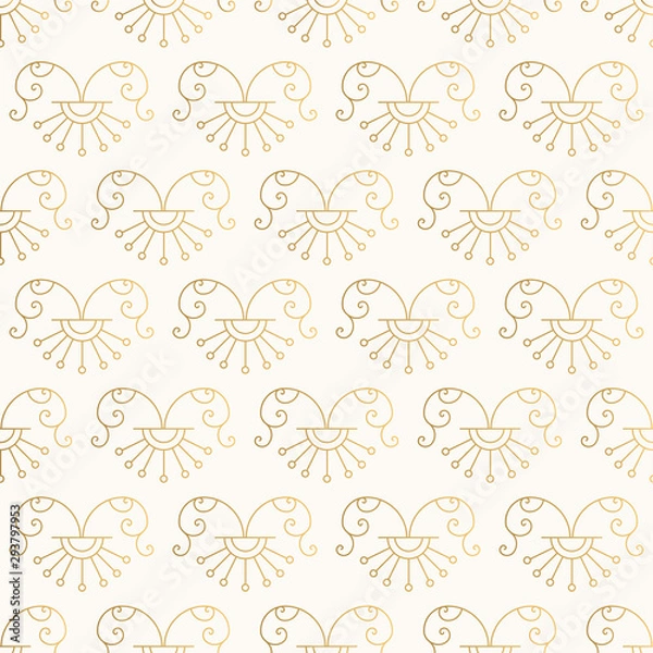 Fototapeta Ornamental golden pattern with vintage filigree elements.