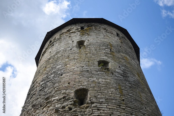 Fototapeta Fortress defensive tower bottom view