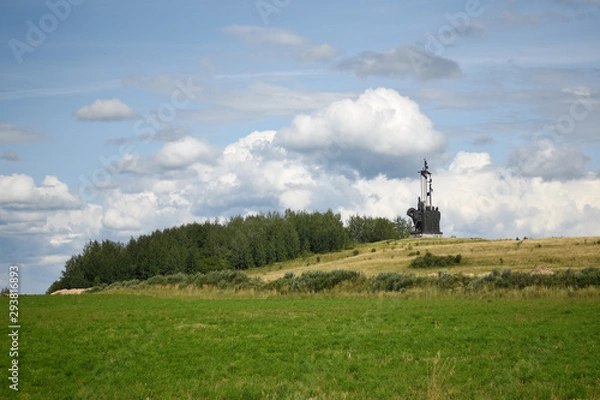 Fototapeta Monument to Alexander Nevsky on the field
