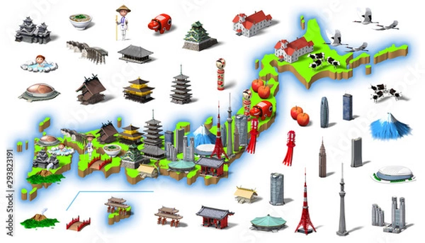 Obraz 3d rendering, famous place in Japan, famous product_2