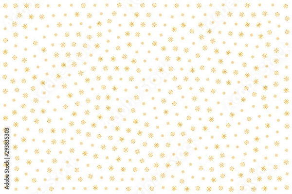 Fototapeta Background with various golden snowflakes