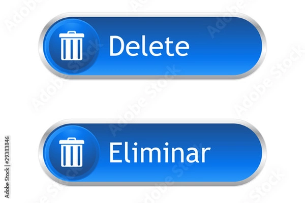 Fototapeta Botón eliminar Español - English