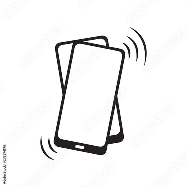 Fototapeta smartphone with blank screen isolated on white