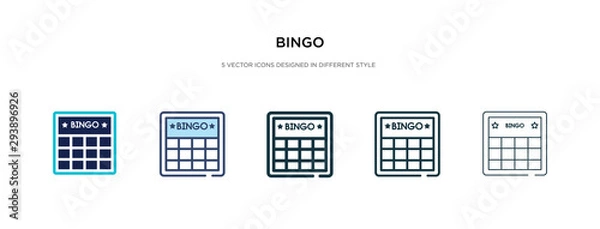 Fototapeta bingo icon in different style vector illustration. two colored and black bingo vector icons designed in filled, outline, line and stroke style can be used for web, mobile, ui
