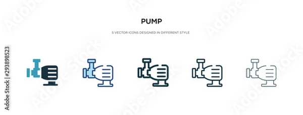 Fototapeta pump icon in different style vector illustration. two colored and black pump vector icons designed in filled, outline, line and stroke style can be used for web, mobile, ui
