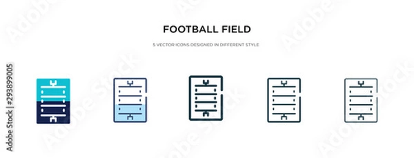 Fototapeta football field icon in different style vector illustration. two colored and black football field vector icons designed in filled, outline, line and stroke style can be used for web, mobile, ui