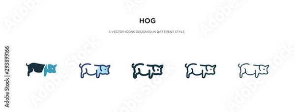 Obraz hog icon in different style vector illustration. two colored and black hog vector icons designed in filled, outline, line and stroke style can be used for web, mobile, ui