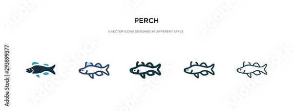 Obraz perch icon in different style vector illustration. two colored and black perch vector icons designed in filled, outline, line and stroke style can be used for web, mobile, ui