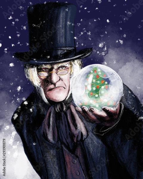 Fototapeta MR. Scrooge.Eine Weihnachtsgeschichte.Illustration.