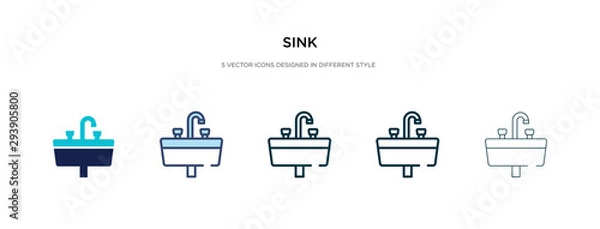 Fototapeta sink icon in different style vector illustration. two colored and black sink vector icons designed in filled, outline, line and stroke style can be used for web, mobile, ui