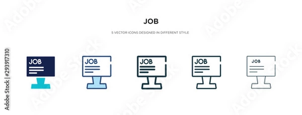 Fototapeta job icon in different style vector illustration. two colored and black job vector icons designed in filled, outline, line and stroke style can be used for web, mobile, ui