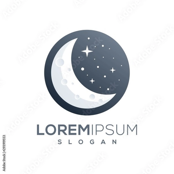 Obraz awesome moon logo design