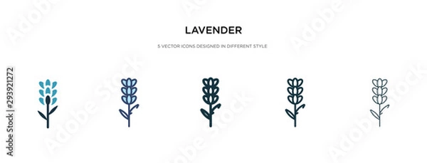 Obraz lavender icon in different style vector illustration. two colored and black lavender vector icons designed in filled, outline, line and stroke style can be used for web, mobile, ui