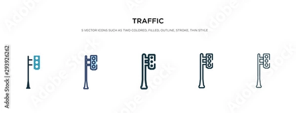 Obraz traffic icon in different style vector illustration. two colored and black traffic vector icons designed in filled, outline, line and stroke style can be used for web, mobile, ui