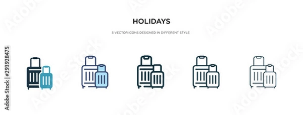 Fototapeta holidays icon in different style vector illustration. two colored and black holidays vector icons designed in filled, outline, line and stroke style can be used for web, mobile, ui