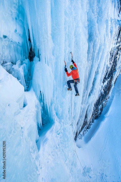 Obraz Winter ice climbing