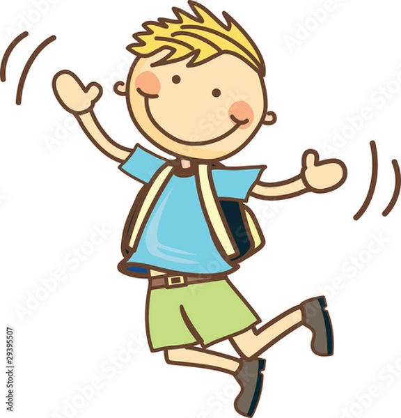 Obraz Boy jumping ready to go