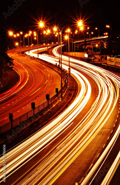 Obraz beautiful light trail at the busy highway