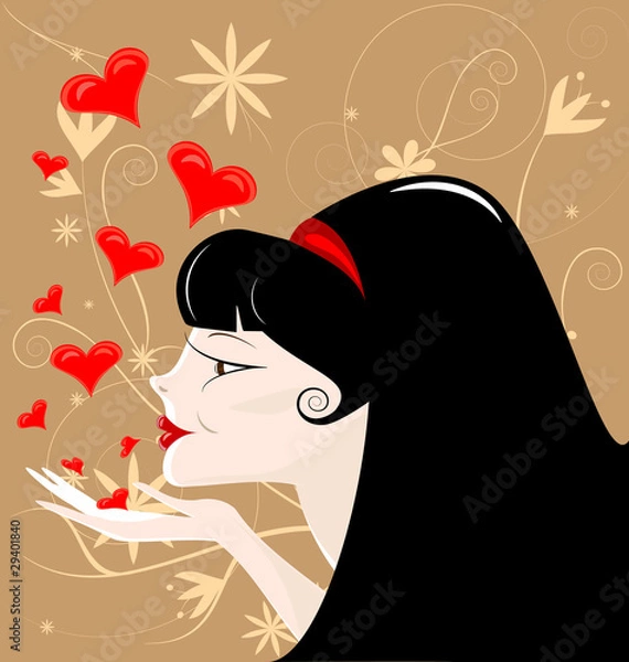 Obraz black-haired girl