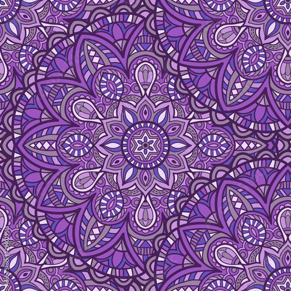 Fototapeta Mandala vector seamless pattern background. Tribal ornament.