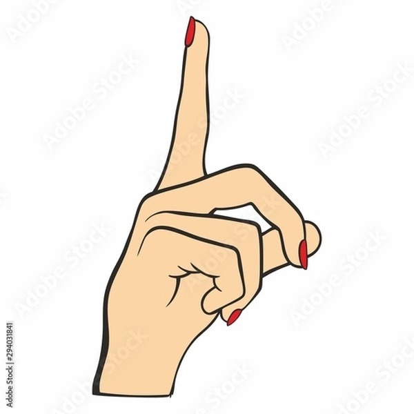 Fototapeta Hand with index finger. Pointing finger. Vector Illustration of female hands 