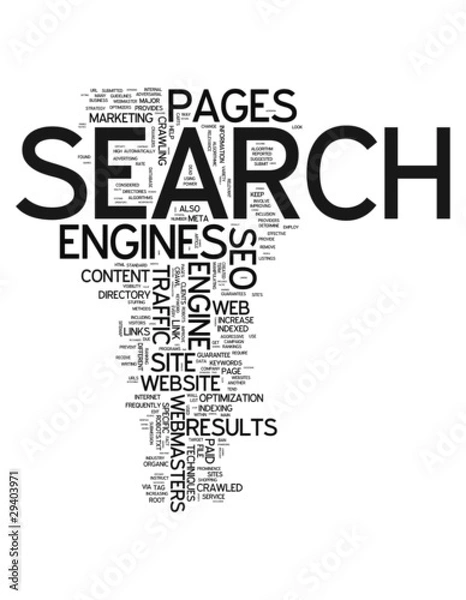 Fototapeta Word Cloud "Search Engines / SEO"