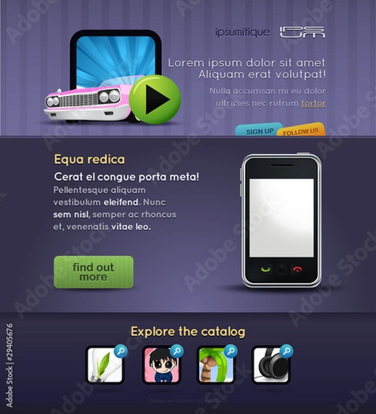 Fototapeta mobile stuff website template