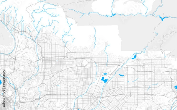 Fototapeta Rich detailed vector map of Arcadia, California, USA