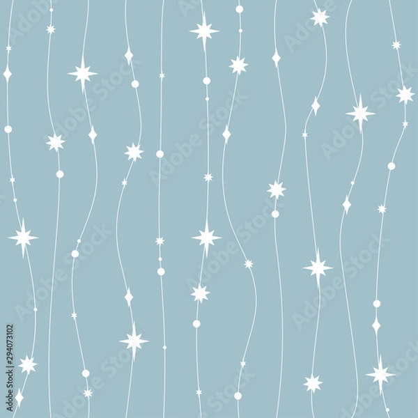 Obraz Holiday background, seamless magic pattern with stars. Vector illustration