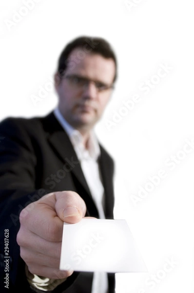 Fototapeta Businessman présentant une carte de visite