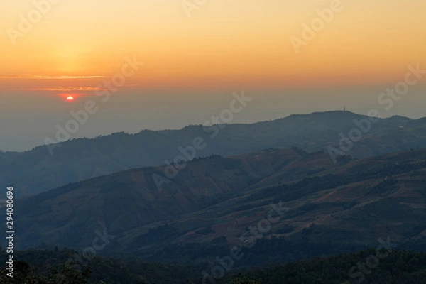 Obraz Sunset in mountains