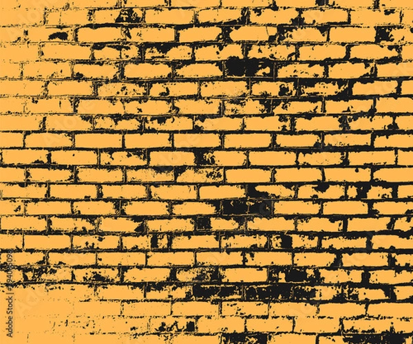 Obraz Silhouette of an old brick wall, silhouette, sketch. Vector illustration template. Isolated background. Possibility of overlay.