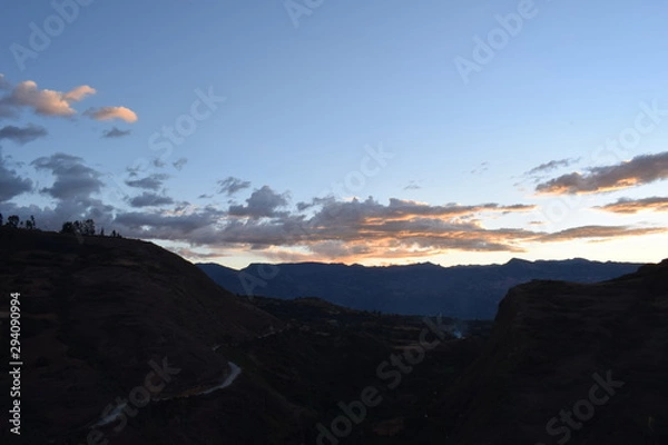 Fototapeta sunset in mountains