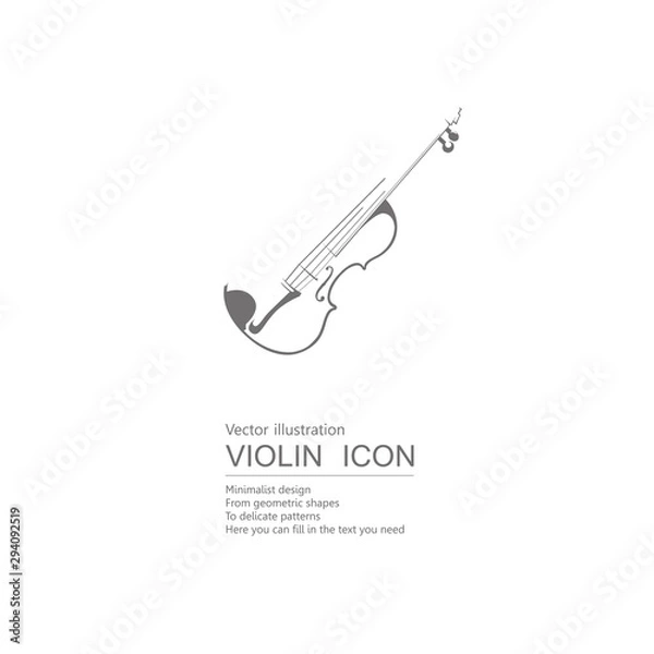 Obraz Vector drawn violin. Isolated on white background.	
