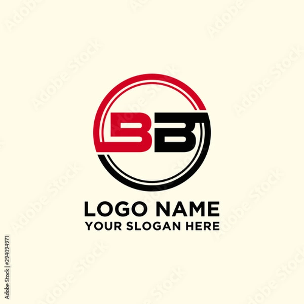 Fototapeta Circle logo with the letter BB inside. letters connecting with circles. Logo circle modern abstract