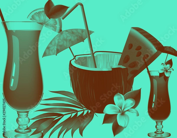 Obraz cocktail with flower