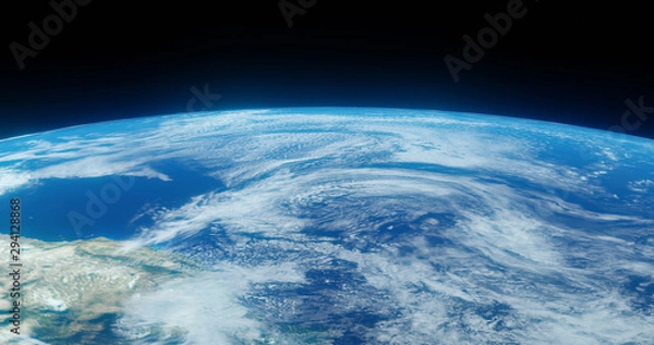 Obraz The Earth globe from Space. High Resolution Planet Earth view. 3d realistic render Illustration. Elements of this image are furnished by NASA.