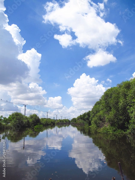 Obraz Lake reflection on a sunny day