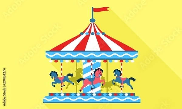Fototapeta Horse carousel icon. Flat illustration of horse carousel vector icon for web design