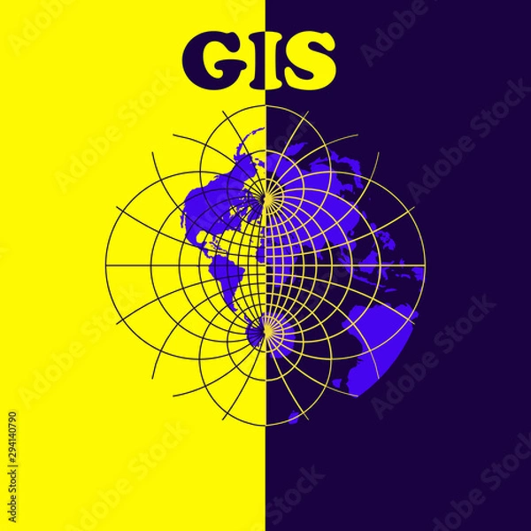 Fototapeta Web mapping and gis banner in two colors