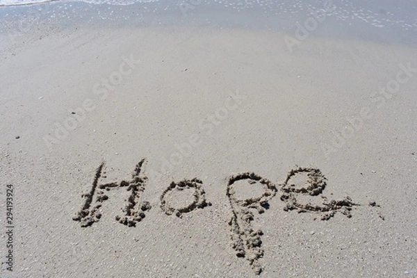 Obraz Background with hope written in the sand