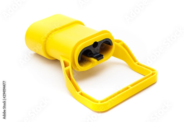 Fototapeta Electrical battery connector for forklift or truck on isolated white background