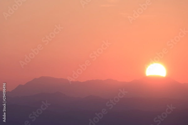 Fototapeta 山からの日の出