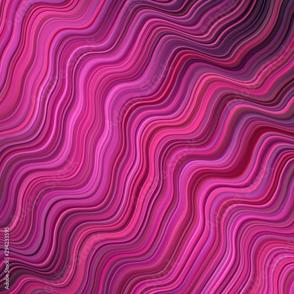 Obraz Dark Purple, Pink vector background with bent lines.