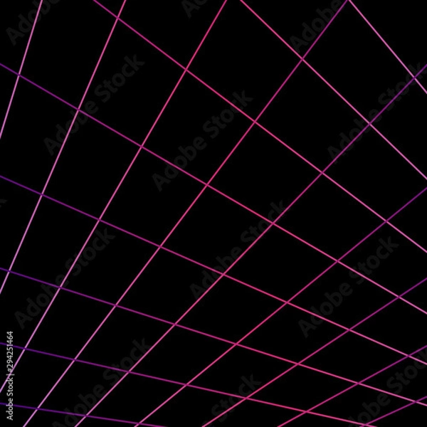 Fototapeta Abstract futuristic grid landscape. Cyberspace grid.