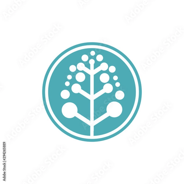 Fototapeta technology with lines connecting networks. logo template